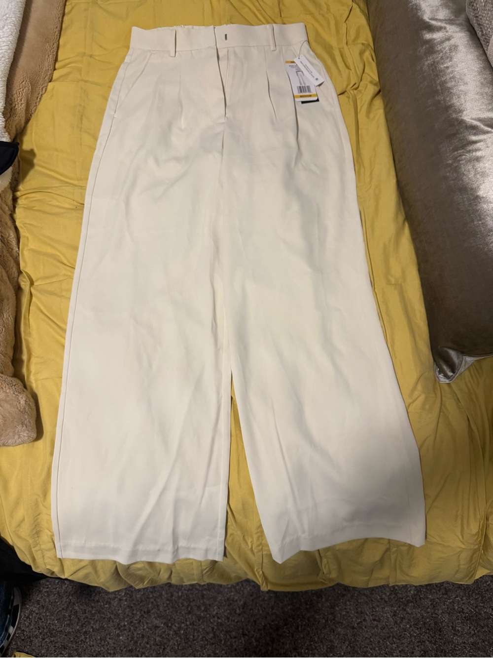 French Connection Women’s Cream Dress Pants —  wide leg